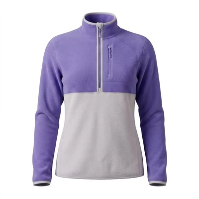 Rangli blokli yarim fermuarli junli pullover